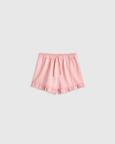 Quince Kids' Girls Ruffle Hem Woven Short In Pink