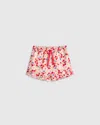 Quince Girls Ruffle Hem Woven Short In Red