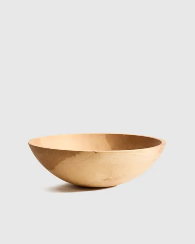 Quince Handcrafted Large Wooden Serving Bowl, 15" In Gold