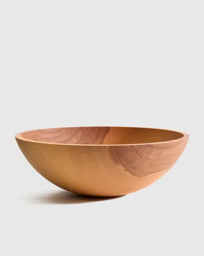 Quince Handcrafted Xl Wooden Serving Bowl, 17" In Brown
