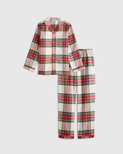 Quince Kids' Holiday Flannel Pajama Set In Red