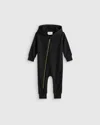 Quince Hooded Moto Romper In Black