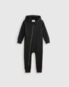 Quince Hooded Moto Romper In Black