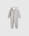 Quince Hooded Moto Romper In Gray