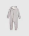 Quince Hooded Moto Romper In Gray