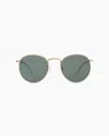 Quince Hugo Polarized Stainless Steel Sunglasses In Gold With Green Lens