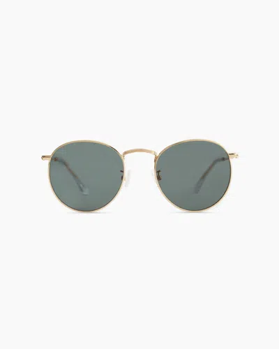 Quince Hugo Polarized Stainless Steel Sunglasses In Gold With Green Lens