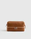 QUINCE ITALIAN LEATHER DUAL COMPARTMENT TOILETRY BAG