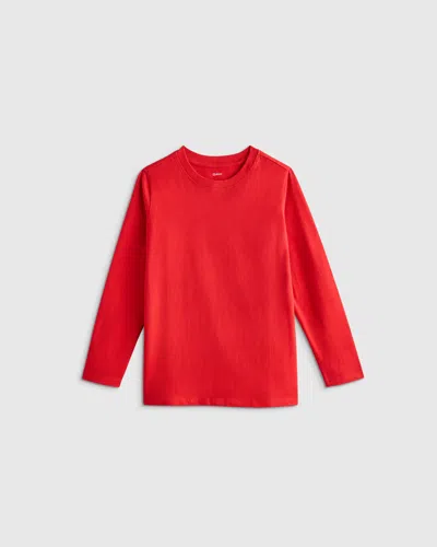 Quince Kids' Jersey Long Sleeve T-shirt In Red