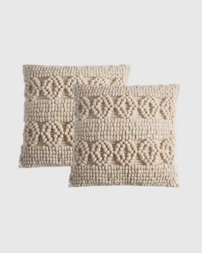 Quince Kai Wool Pillow Cover Set Of 2 In Ivory
