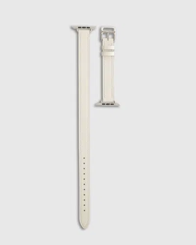 Quince Leather Double Wrap Apple Watch Band In White