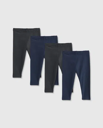 Quince Kids' Leggings 4-pack In Black/navy