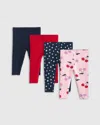 Quince Leggings 4-pack In Cherries/navy Dot