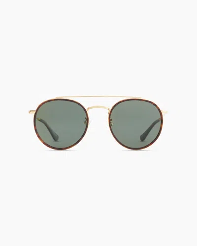 Quince Lennox Polarized Stainless Steel Sunglasses In Gold With Green Lens