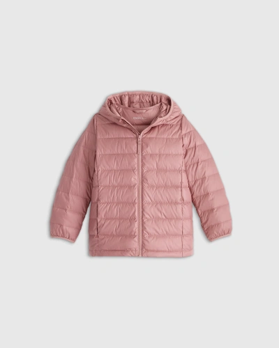 Quince Kids' Lightweight Down Hooded Puffer Jacket In Dusty Rose
