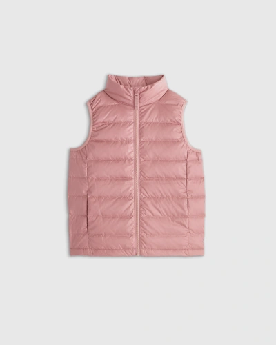 Quince Kids' Lightweight Down Puffer Vest In Dusty Rose