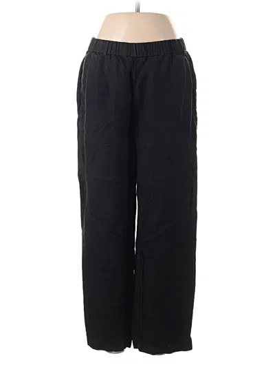 Pre-owned Quince Linen Pants In Black