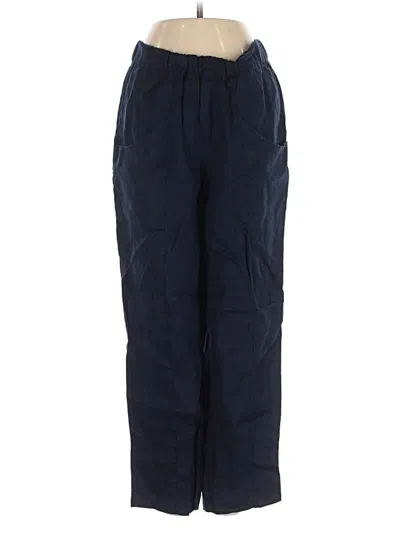 Pre-owned Quince Linen Pants In Blue