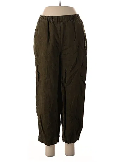 Pre-owned Quince Linen Pants In Green