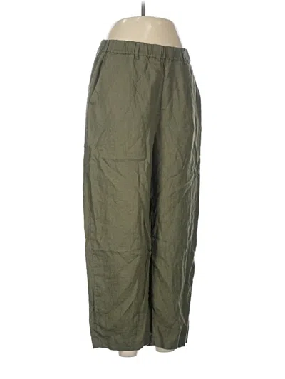 Pre-owned Quince Linen Pants In Green