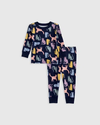 Quince Kids' Long Sleeve And Pants Pajama Set In Cats