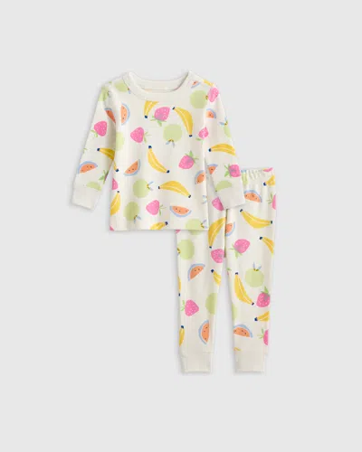 Quince Kids' Long Sleeve And Pants Pajama Set In Fruit