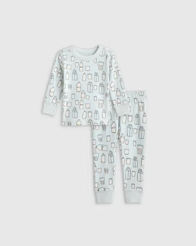 Quince Kids' Long Sleeve And Pants Pajama Set In Milk