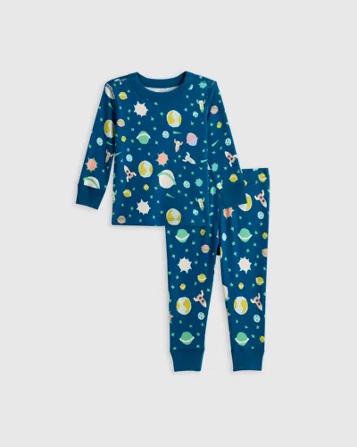 Quince Kids' Long Sleeve And Pants Pajama Set In Planets