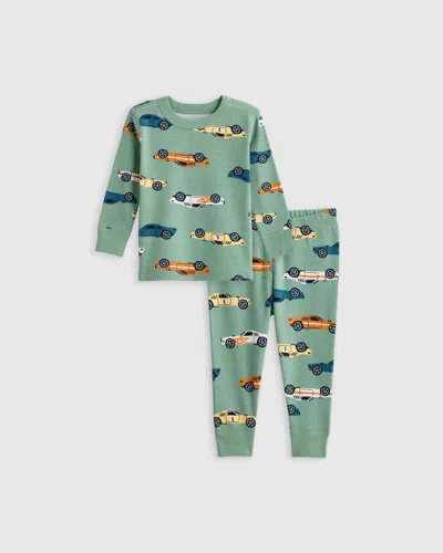 Quince Kids' Long Sleeve And Pants Pajama Set In Racecars