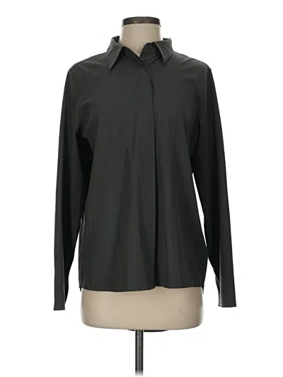 Pre-owned Quince Long Sleeve Blouse In Black