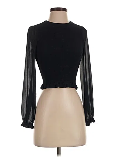 Pre-owned Quince Long Sleeve Blouse In Black