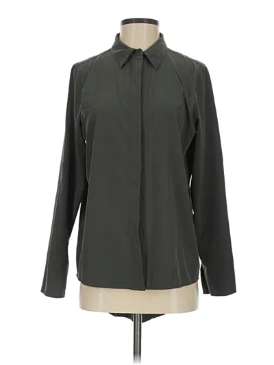 Pre-owned Quince Long Sleeve Blouse In Gray