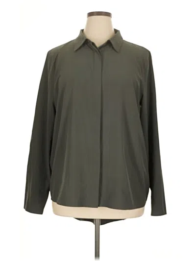 Pre-owned Quince Long Sleeve Blouse In Gray