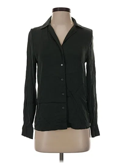 Pre-owned Quince Long Sleeve Blouse In Teal