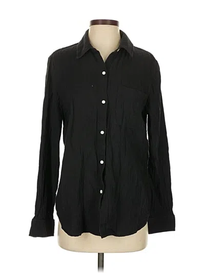 Pre-owned Quince Long Sleeve Button Down Shirt In Black