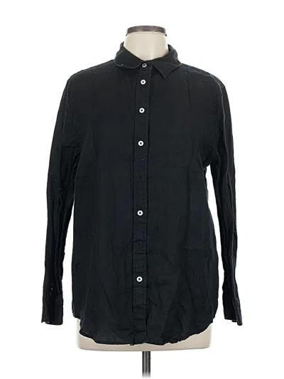 Pre-owned Quince Long Sleeve Button Down Shirt In Black