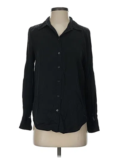 Pre-owned Quince Long Sleeve Button Down Shirt In Black