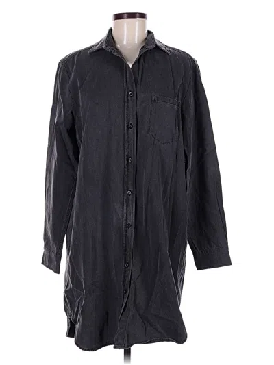 Pre-owned Quince Long Sleeve Button Down Shirt In Black