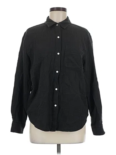 Pre-owned Quince Long Sleeve Button Down Shirt In Black