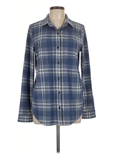 Pre-owned Quince Long Sleeve Button Down Shirt In Blue