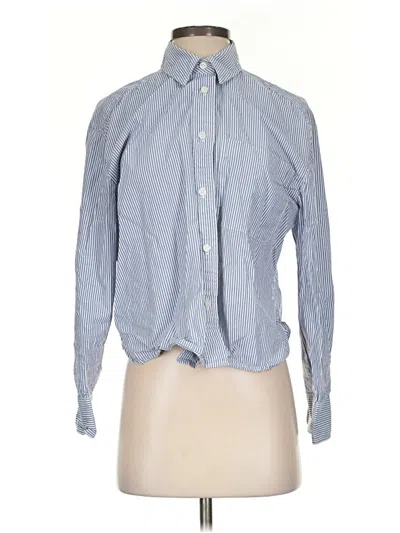 Pre-owned Quince Long Sleeve Button Down Shirt In Blue