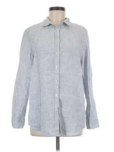 Pre-owned Quince Long Sleeve Button Down Shirt In Blue