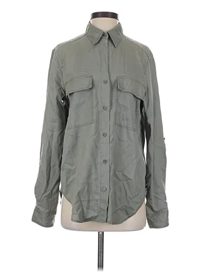 Pre-owned Quince Long Sleeve Button Down Shirt In Gray