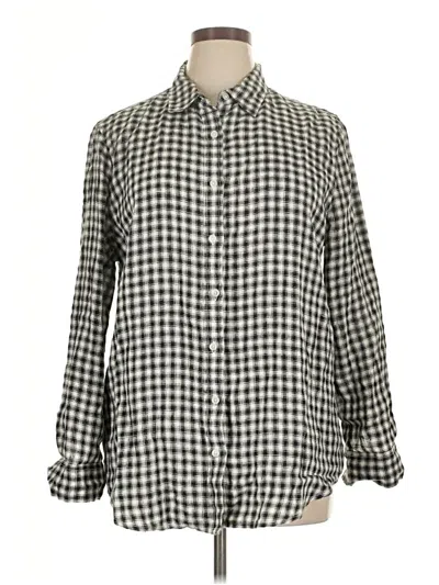 Pre-owned Quince Long Sleeve Button Down Shirt In Gray