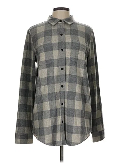 Pre-owned Quince Long Sleeve Button Down Shirt In Gray