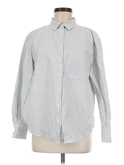 Pre-owned Quince Long Sleeve Button Down Shirt In Gray