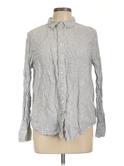 Pre-owned Quince Long Sleeve Button Down Shirt In Gray