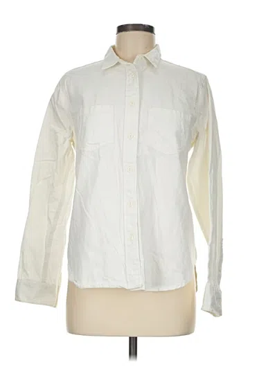 Pre-owned Quince Long Sleeve Button Down Shirt In Ivory