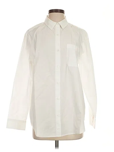 Pre-owned Quince Long Sleeve Button Down Shirt In Ivory