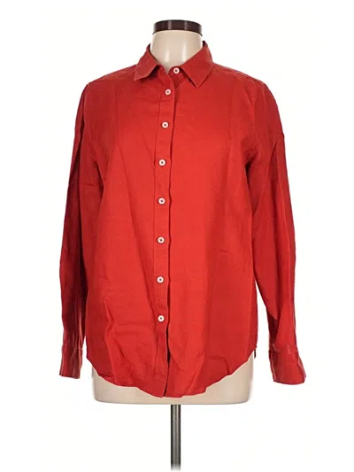 Pre-owned Quince Long Sleeve Button Down Shirt In Red
